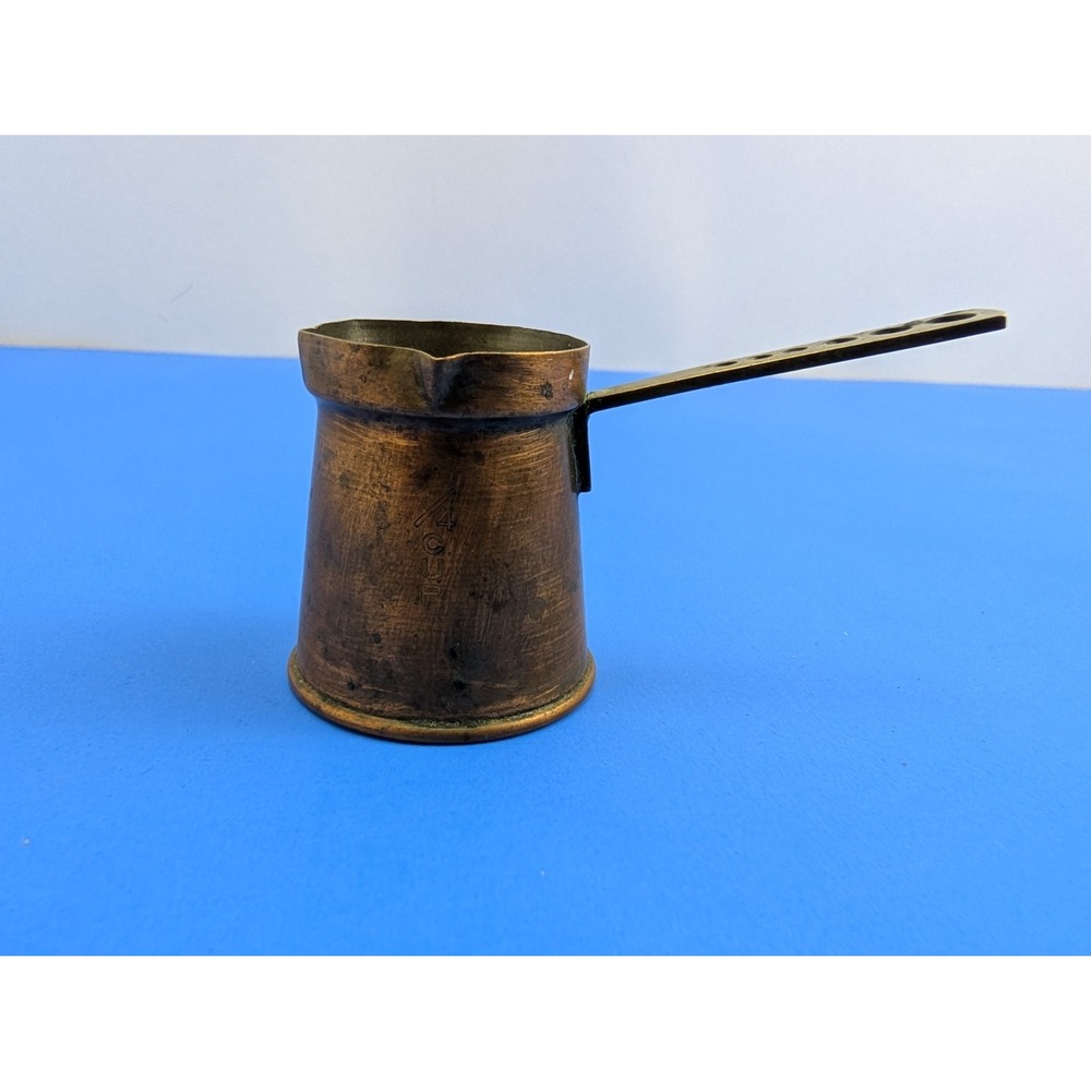 Vintage 1/4 cup Coffee Pot Hand Hammered Copper Brass Korea